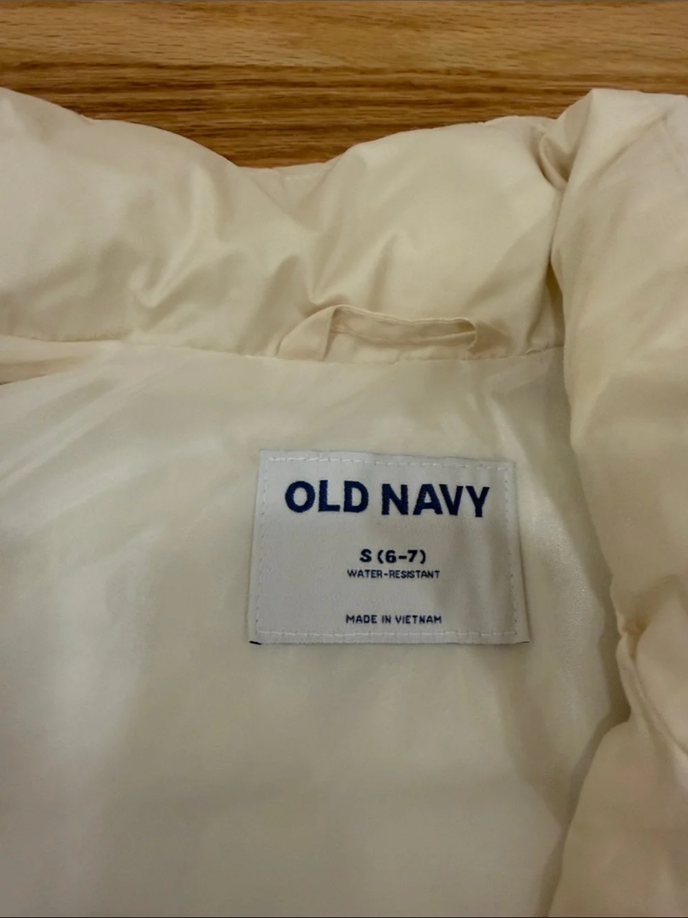 Old Navy Ivory Quilted Puffer Vest